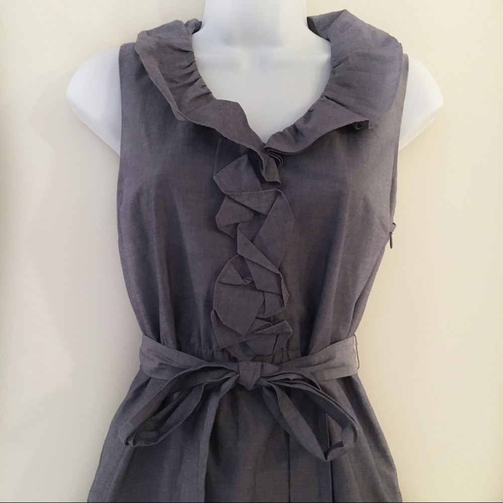 Ann Taylor Chambray Denim Belted Dress